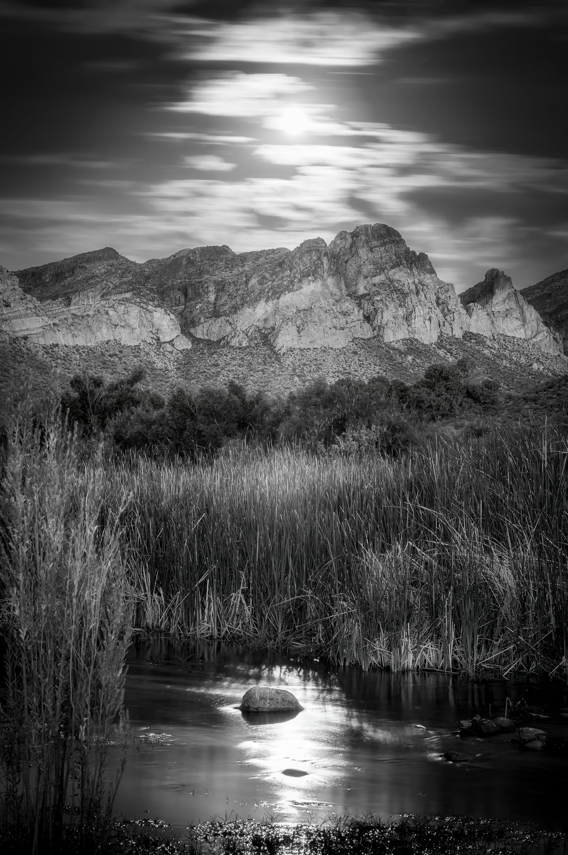 Moonlit Rock On The Salt